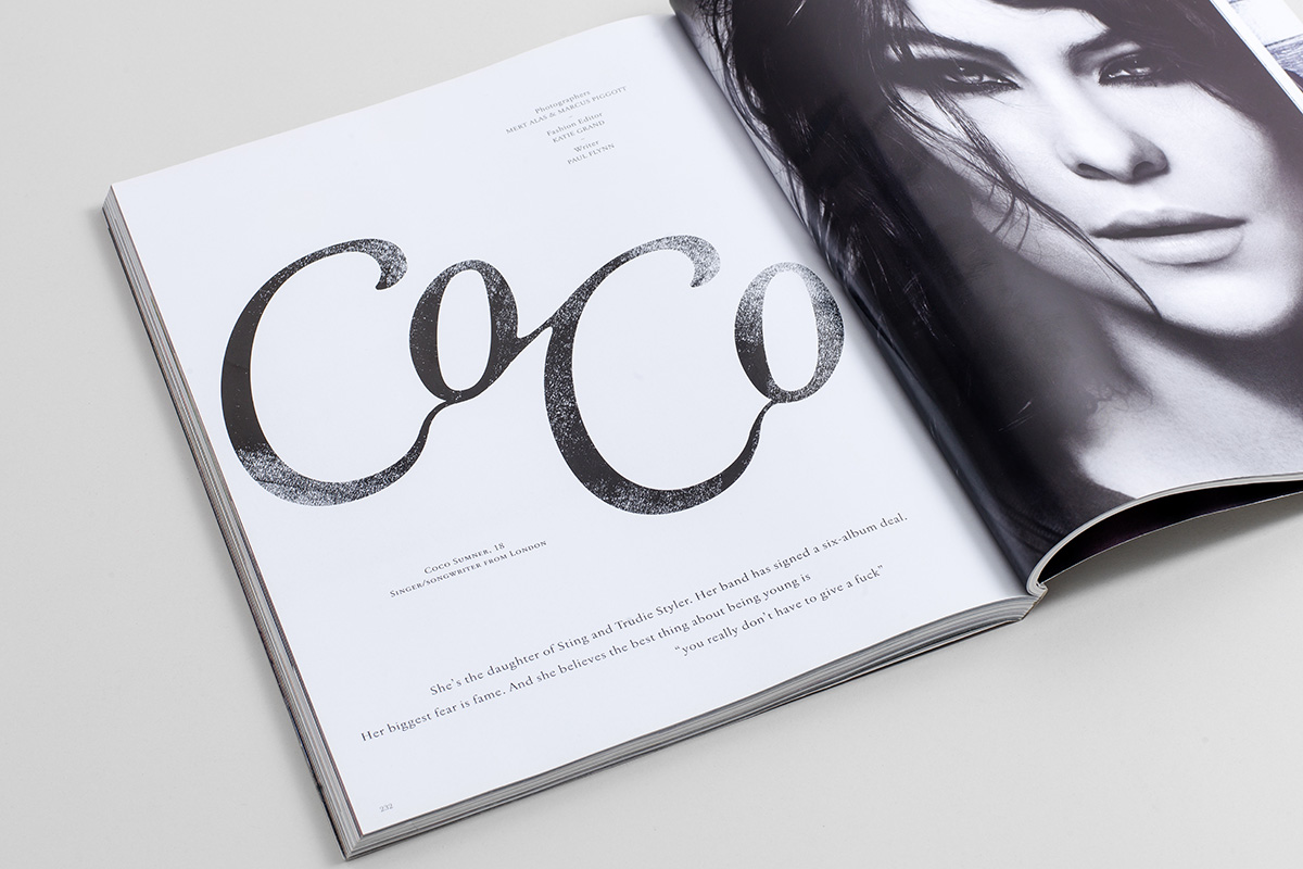 Love magazine, lettering and character design.