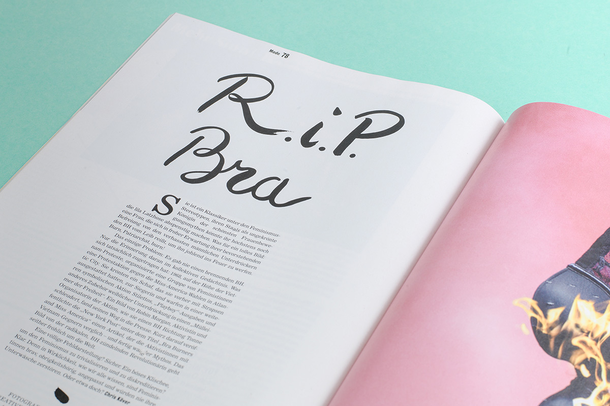 Missy magazine, hand painted typographic illustration.